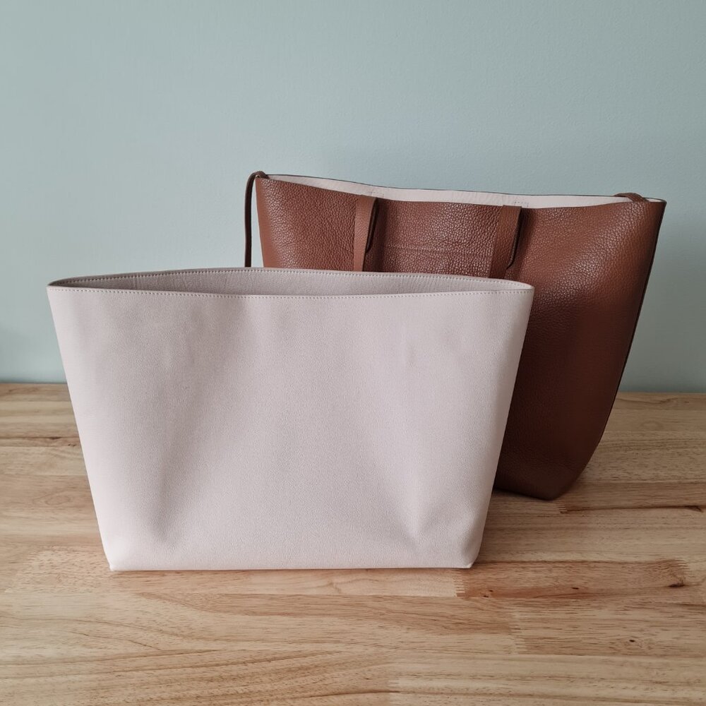 Cuyana Classic Large Structured Tote Rare Organizer Caramel Brown Leather - Picture 12 of 15